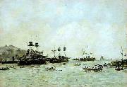 Eugene Boudin, Villefranche Navios de guerra